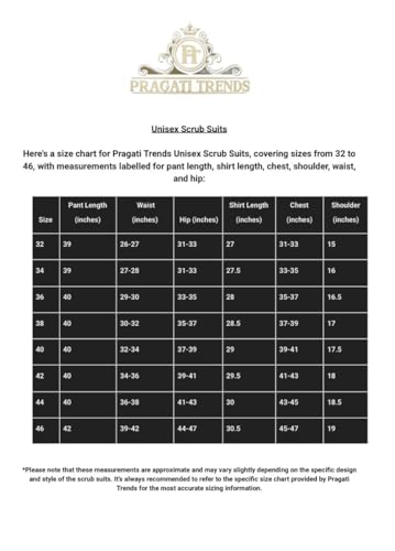 Image of PRAGATI TRENDS Premium Unisex Scrub Suit With Customize Name Print Option(Follow the Description) V-Neck Top and Cargo Type Trouser