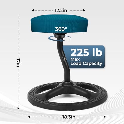 Image of ADHD Chair for Kids, Yoga Chairs for Adults, Wobble Stool Active Flexible Seating Desk Chair with Non-Slip Base and Washable Seat Cover for Stability, Balance, Yoga, Office, School, Classroom