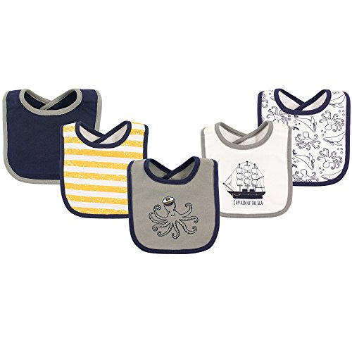Hudson Baby Unisex Baby Cotton Bibs, Sea Captain, One Size