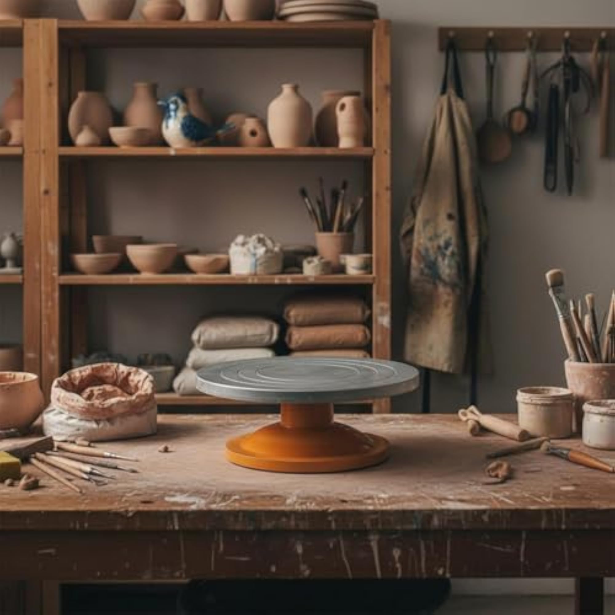 Sculpting Turntable with Non-Slip Base for Clay Modeling, 25CM