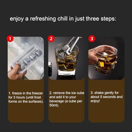 Cubos de hielo de acero inoxidable para enfriar tus bebidas de verano sin aguar el vino o bourbon 6