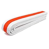 AAMA Martial Arts Belt White Belt with Mixed Color Stripe for Martial Arts - Taekwondo Karate Judo