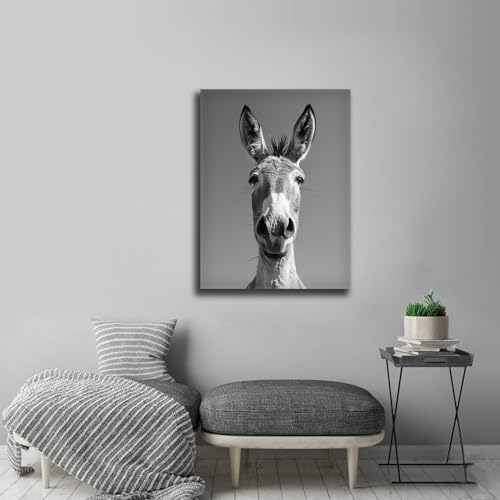 Impression sur toile portrait d'âne pour un salon moderne chic 80x120cm - 4