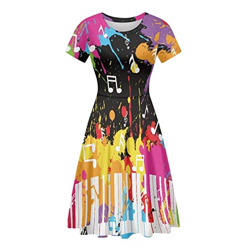 Image of Biyejit Women's Summer Casual Short Sleeve T-Shirt Swing Dress Crew Neck Plus Size S-4XL