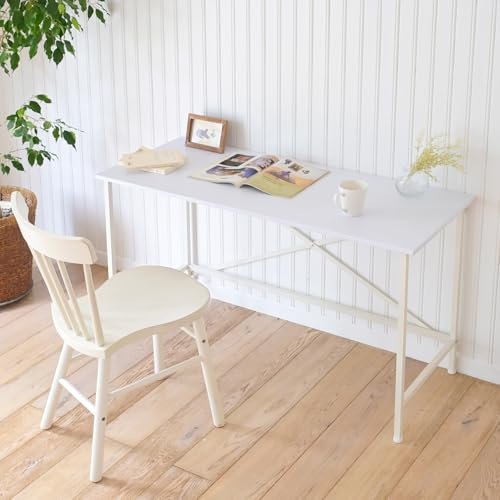 山善(YAMAZEN) デスク パソコンデスク 机 オフィス シンプル 耐荷重60㎏ アジャスター付き モニターアーム対応 幅120×奥行48×高さ70cm PCデスク 勉強机 ワークデスク 組立カンタン ホワイト FSD-R1248(WH)