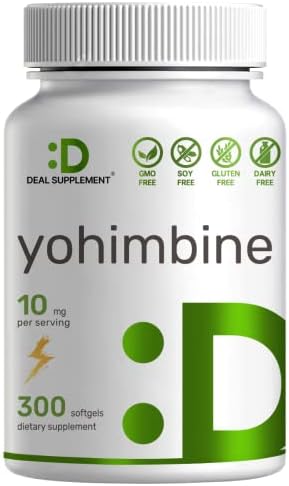 Eagleshine Vitamins Yohimbine HCL 10mg, 300 Softgels, 5 Months Supply, Extra Strength, Plant Based Yohimbine Supplements for Energy, Performance & More - No Gluten, Non-GMO | Easy to Swallow