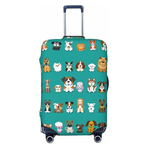 Travel Luggage Cover Protector - Cartoon Dogs Washable Suitcase Covers For 18-32 Inch Luggage