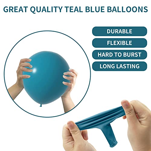 Image of Peacock Blue Balloons Turquoise Blue Latex Balloon 5 10 12 18inch Different Sizes 103pcs Teal Blue Balloons Arch Kit for Kids Birthday Party Decoration Gender Reveal Baby Shower Wedding Whale Theme