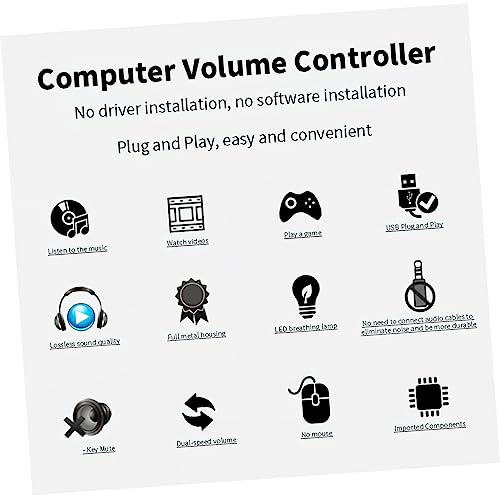 Controlador de volumen USB SHINEOFI con botón mute y luz led para PC 7