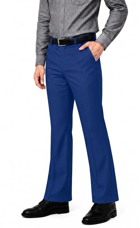 Landon Street Men's Japanese Fabric Bell Bottom Formal Trouser | Bootcut Pant for Office Wedding Party Business | Full Length Stylish Formal Trousers-picture-30