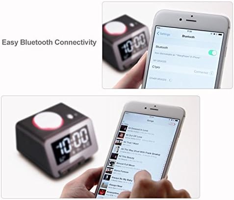 Four images showing the Homtime C1 Pro display at different brightness levels: High Light, Medium Light, Low Light, and OFF.
