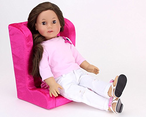 Sophia's Plush Car Seat For 15'' To 18'' Dolls, Hot Pink #TOP2