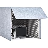 Rednut簡易防音室 1人用 吸音パネル 防音ボックス 防音室 卓上パーテーション 防音ブース、 遮音 シート パーソナルブース パーテーション フェルトボード 防音壁・ 防音シート リバーブとノイズフロアを排除します 録音・会議・放送用 マイク防音 録音吸音材 飛沫防止 (グレー,80*80cm)