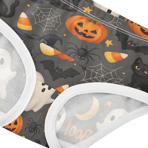 Joisal Cotton Toddler Underwear Floral Cute Cartoon Halloween Ghosts Cute Panties Girl Flower Undies Kids Briefs 2t4