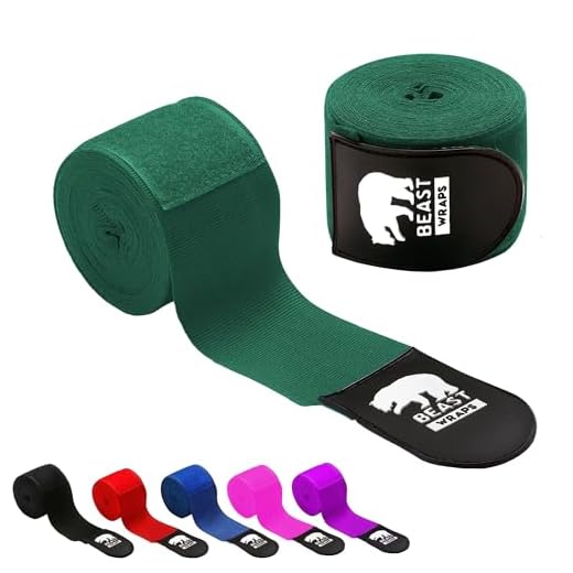 Bandagen Boxen 5 Meter Halbelastisch und mit Daumenschlaufe. Box Bandagen für Männer und Frauen (Kickboxen, Muay Thai, MMA, Kampfsport, Fitboxen). Atmungsaktive Boxing Bandage (Grün)