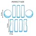 Grille Inserts & Headlight Cover for 2018-2022 Jeep Wrangler JL Sport & Sport S ONLY (Sky Blue)