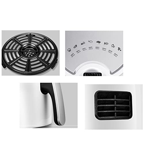 Air Fryer 2QT Compact Hot Oven Oilless with Temperature Control and Auto Shut Off Feature Knob and Touch Screen Combination Control 1000W White - Image 5