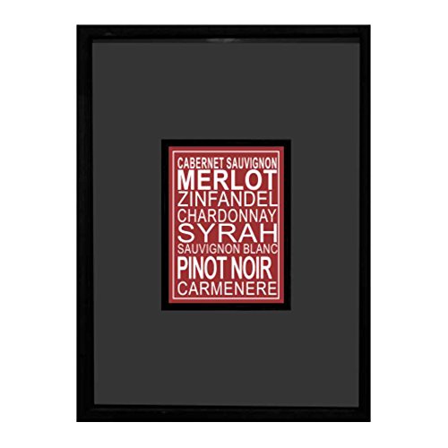 Rolhas com Mini Quadro Tipos de Vinho Kapos Preta 32X42