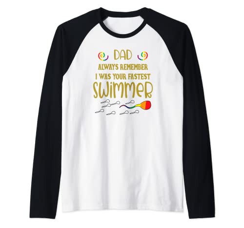 Funny LGBTQ Citations et dictons pour la fête des pères Fastest Swimmer Manche Raglan