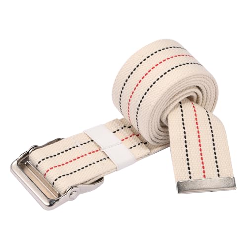 Transfer and Gait Belt with Metal Buckle - 60 Inch, Walking, Standing and Transfer Assist Aid for Seniors, Elderly Patients, Caregiver, Nurse, Therapist (Beige) - Thumbnail 6