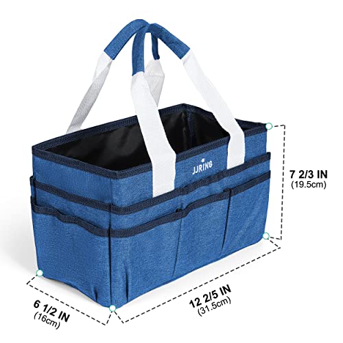 Jjring Craft Organizer Tote Bag, Art Storage Caddy With Multiple Pockets, Blue Sewing Bag For Art, Craft, Scrapbooking, School, Medical, And Office Supplies Storage #TOP1