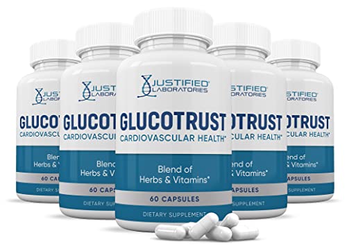 (5 Pack) Glucotrust Advanced Formula 688MG Supplement Pills 300 Capsules