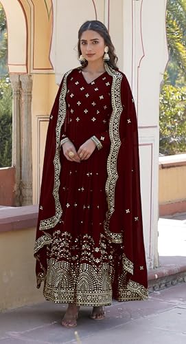 Image of Fashion Basket Faux Georgette Sequins Anarkali Dress for Women