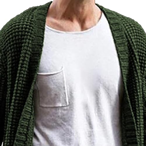 Men's Open Front Casual Mid-Length Sweater Knitted V Neck Cardigan Outdoor Sweater Comfort Loose Fit Solid Sweaters2