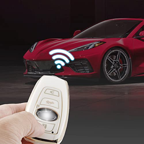 Riloer Capa para chaveiro de TPU para 3 botões Controle remoto de chave inteligente compatível com S