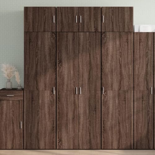 Brokky Aparador Alto Madera de ingeniería aparador Madera Mueble Auxiliar salón aparadores para Salon marrón Roble 70x42,5x185 cm - 3281433