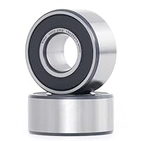 XiKe 2 Stück 3202-2RS/5202-2RS Abgedichtet Schrägkugellager 15x35x15.9mm Doppelreihe, Passend für DIY, CNC, Motor, Auto-Klimaanlage, Wasserpumpe usw.