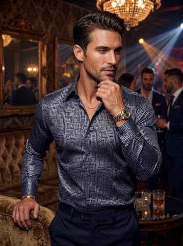 Image of Foomer Green Paisley Printed Opaque Party Shirts