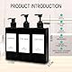 Abriclo 3er Seifenspender Schwarz Set, 500ml Seifenspender Dusche Shampoo Spender mit 6er Wasserdichten Etiketten Kunststoff Pumpspender für Küche Badezimmer Bad - Schwarz