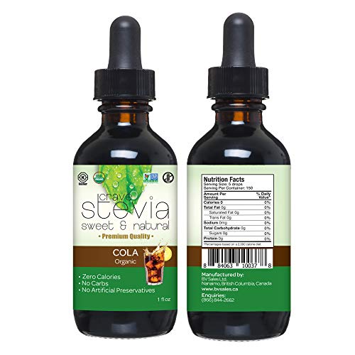 CRAVESTEVIA - All Natural Liquid Stevia Drops - Organic Stevia Sweetener - Sweetener Extracted from the Herb Stevia Rebaudiana | Gluten Free - Cola Flavor - 30ml Bottle