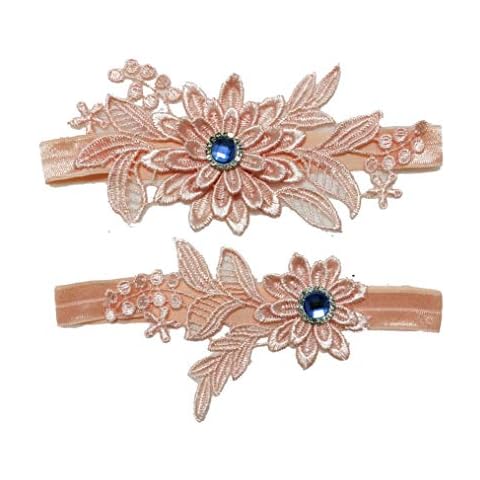 Ealafee Sexy Bridal Garter for Wedding Leg Garter Set Women Lace Garters for Bride 2019, 10-pink, One Size Cover