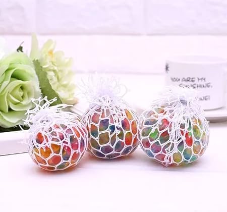 GIRLYZ Attire Squishy Mesh Stress Balls - Non-Toxic Rubber Sensory Balls, Calming Toys for Stress and Anxiety, Special Needs, Autism - Mesh for Grape Balls with Net Multicolor (Pack of 3pcs) (B0CW9RSCFW) Amazon Price History, Amazon Price Tracker