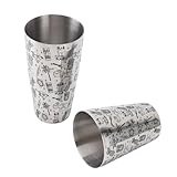 Neiyty Cocktailshaker aus Edelstahl 304, Rostbeständig mit Aufwendigem Schnitzdesign, für den Heim- und Bargebrauch, Zum Mischen von Softdrinks und Cocktails
