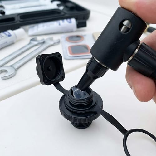2pcs Inflatable Boat Air Valve Spiral Air Plugs Boston Valve Replacement Inflatable Boat Air Valve Screw for Rubber Dinghy Raft Kayak Pool Boat Airbeds, Black by TBESEVENXT - Image 6