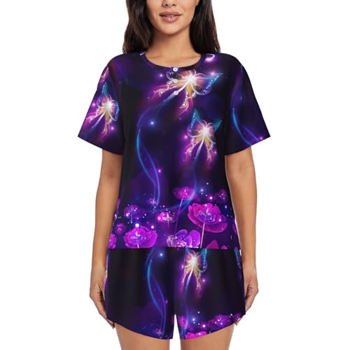 EdWal Imprimé papillon violet : haut fluide motif papillon et vêtement violet