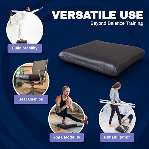 Skil-Care Balance Stability Foam Pad, 17.5” x 15.5”, Non-Slip Surface for Rehabilitation, Physical Therapy, Closed-Cell Foam with Wipe-Clean Vinyl Cover, Latex-Free, 555103