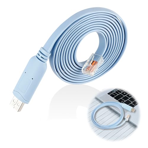 Image of Vidsmow Usb to Rj45 Console Cable, Chipset, Compatible with Cisco Routers, Ethernet Console Cable for Windows 11/10/8/7, Android, Rs232 Serial Adapter Lead,1.8m