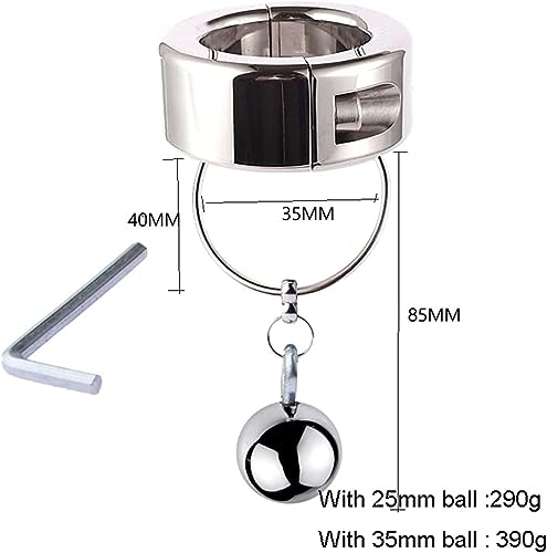 ペニスリング コックリング 陰嚢の抑制 尿道開発 睾丸の体重負荷リング 男性用 ステンレス鋼 体重を支えるエクササイズペンダントリング 大人のおもちゃ (Color : B, Size : 25MM) - 画像4