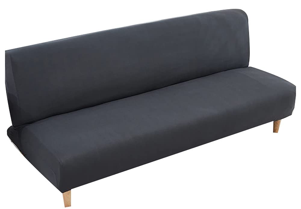 Armless Sofa Bed Cover, Spandex Stretch Futon Slipcover Protector, Non-Slip Elastic Folding Couch Sofa Shield Fits for 2-3 Seater Folding Sofa Bed without Armrests ( Color : CC , Size : L(190-210cm) )