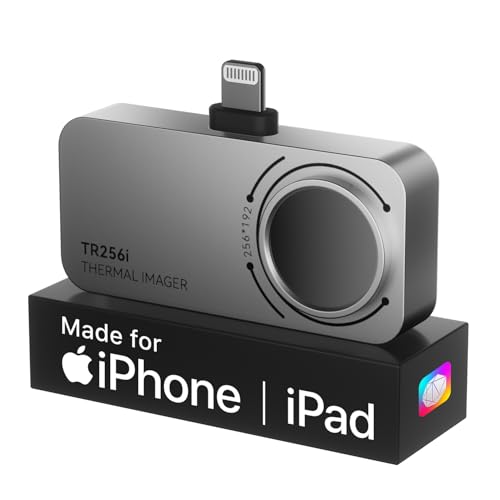 MILESEEY TR256i Thermal Imaging Camera for iOS (iPhone 14 and Earlier w/Lightning), 512Ã—384 Super Resolution Infrared Camera, iPad Thermal Imager, 5Â°F-1112Â°F for Electrical, Building, HVAC Detection