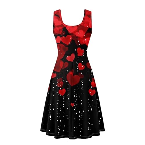Image of Women's Casual Loose Sundress Midi Sleeveless Crewneck Dress Summer Beach Tank Dress with Pockets