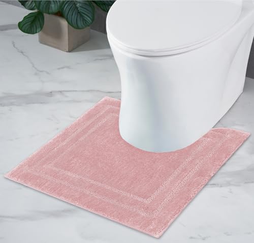 Decomira Tapis de Bain Antidérapant | Super Absorbant et Lavable en Machine | pour la Salle de Bain, Douche, Baignoire ou comme Tapis WC | Rose - 45x45 cm WC