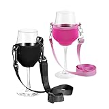 KAFZEL 2 Stück Weinglashalter zum umhängen, Weinglashalter Festival Wine Glass Holder, Tragbar, Festival Wine Glass Holder, Stoff Für Den Hals,für Picknick, Party, Geburtstag, Hochzeit