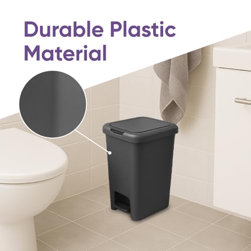 Caneca de basura rectangular Superio 6.5L gris miniatura 4