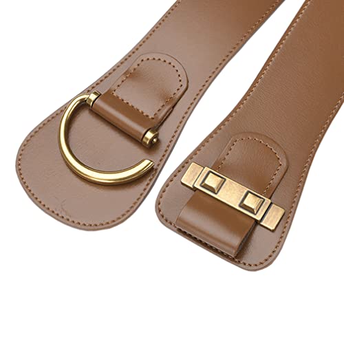 Women Genuine Leather Elastic Belts for Dress, Vintage Wide Stretchy Corset Cinch Belt Elegant Waistband4