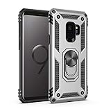 💐Hülle Integriertes Ringständer: Samsung Galaxy S9 case kann flach auf dem Schreibtisch platziert werden, nachdem die Schnalle geknickt wurde. Handyhülle Hülle Magnetische Unterstützung: Built-in Metall-Patch, könnte es kompatibel mit magnwtic Auto Halterung (Hinweis: die magnetische Auto-Halterung ist nicht im Lieferumfang enthalten), können Sie auch halten und glätten, auch Ihre Reise ist steil.